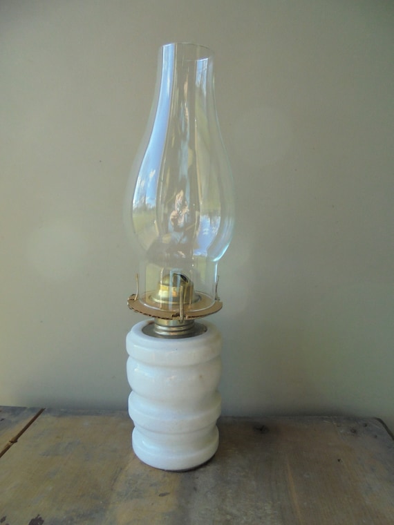 Vintage Sheridan Kaadan Oil Lamp, Marble Base Oil Lamp, Vintage Lighting, Oil Lamp Glass Chimney, TheEarlyBirdFinds