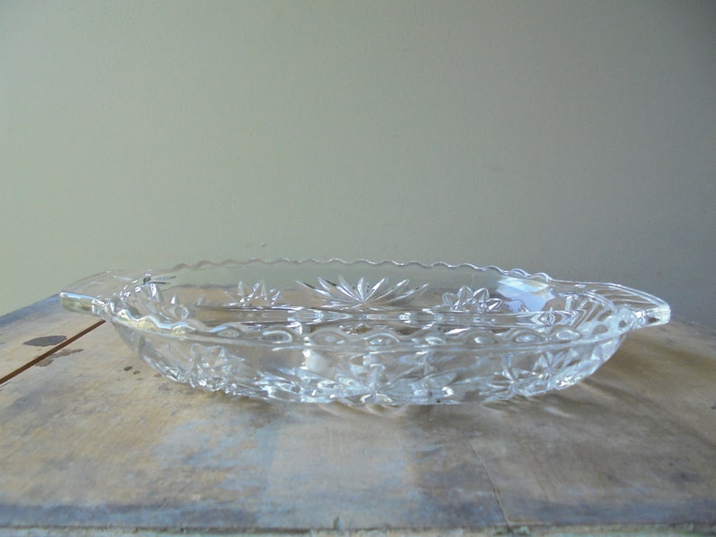 Clear Glass Relish Dish Small Divided Glass Bowl Vintage - Etsy