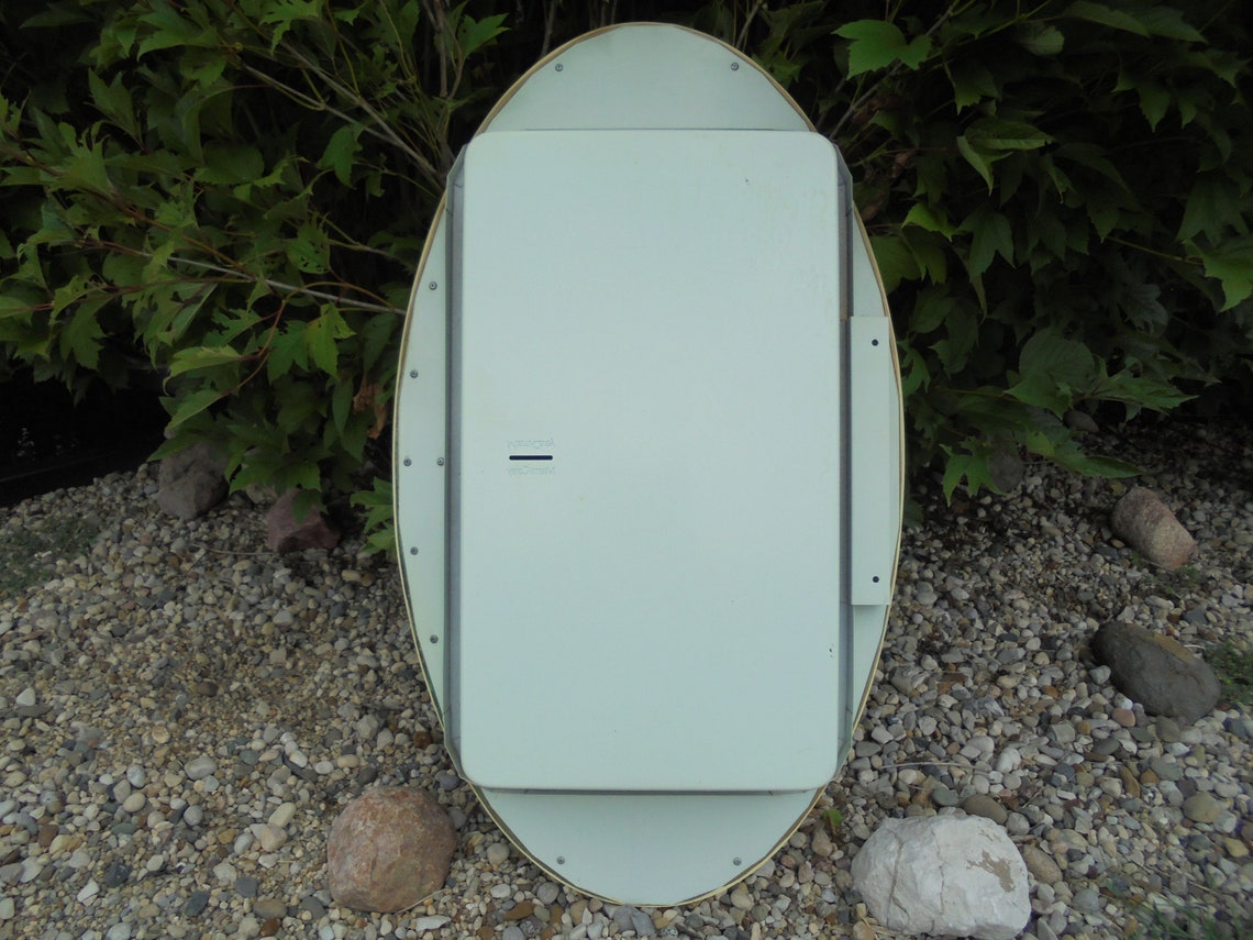 Vintage Recessed Medicine Cabinet With Oval Mirror - Etsy