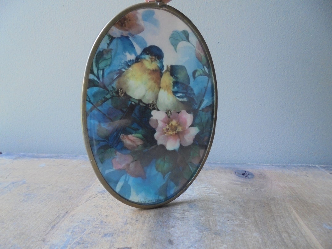 Vintage Suncatcher, Vintage Bluebird Pair Glass Suncatcher