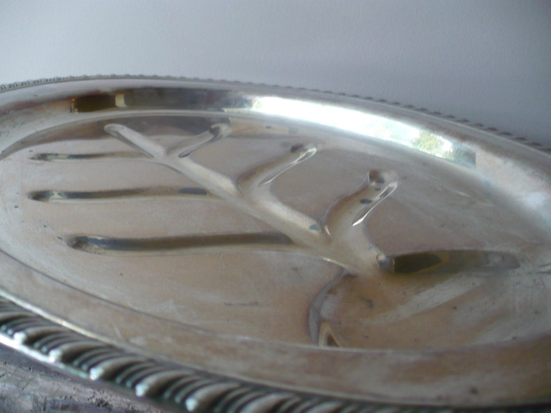 Silver Plated Serving Tray with Feet Vintage Well and Tree Etsy