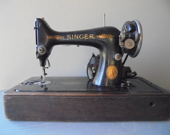 Vintage Singer Sewing Machine, Portable Antique Black Sewing Machine, TheEarlyBirdFinds