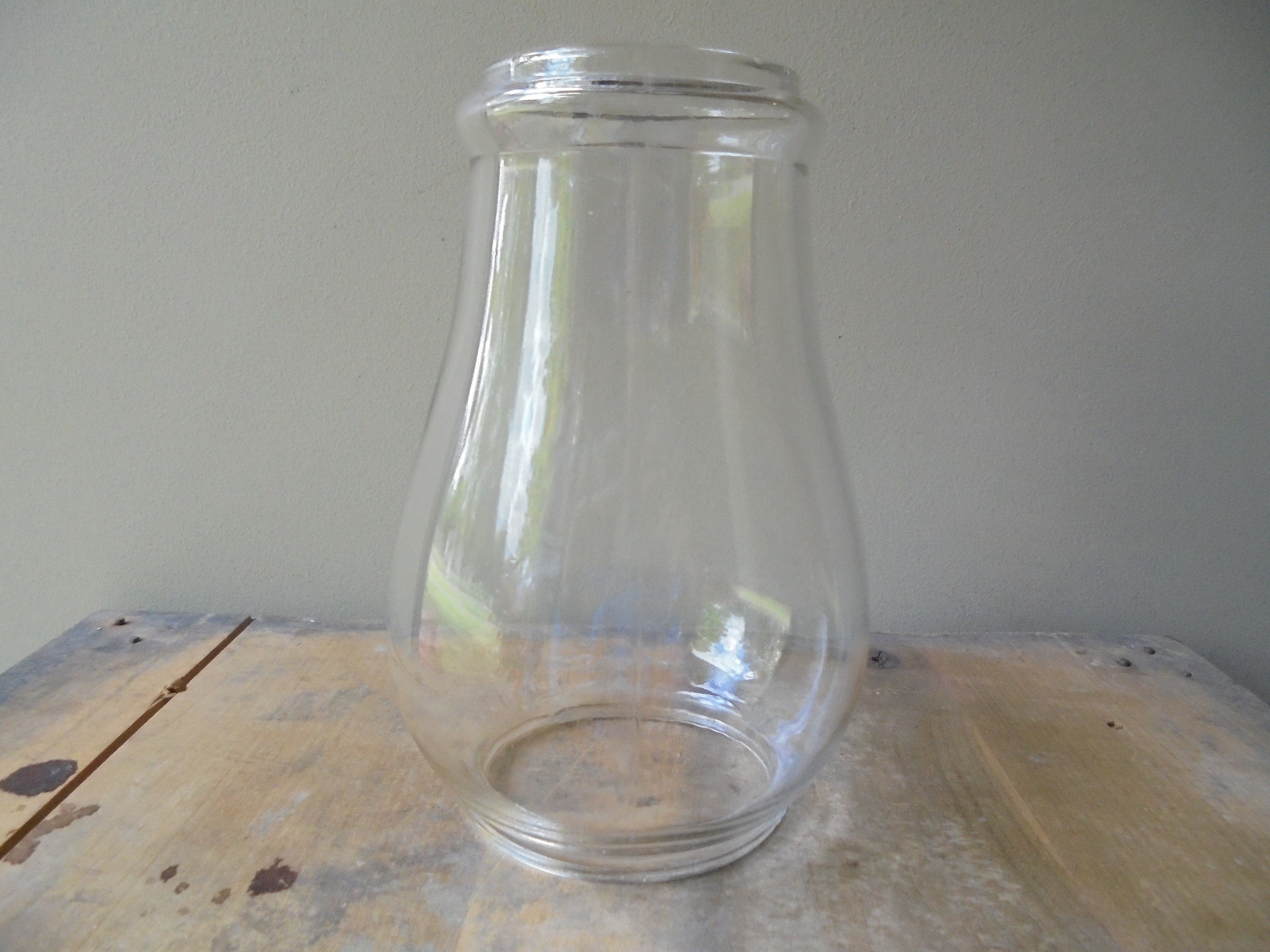 Vintage Glass Oil Lamp Chimney Clear Glass Light Cover Etsy