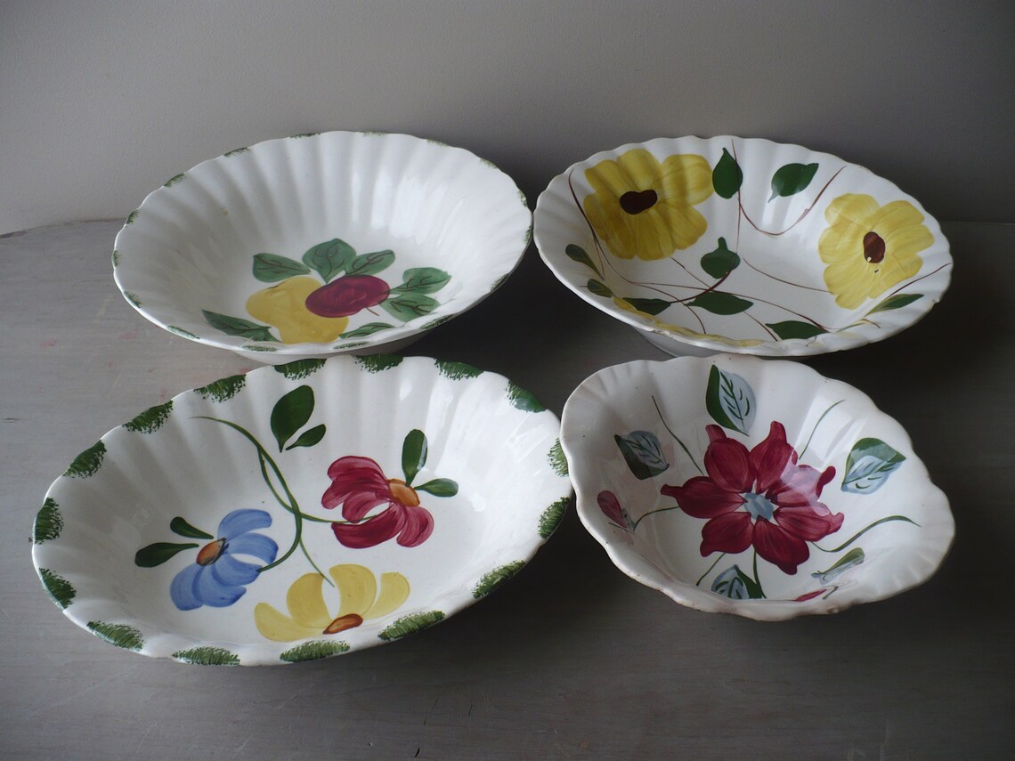 Blue Ridge Southern Potteries Dish Set, Vintage Hand Painted Dinnerware ...