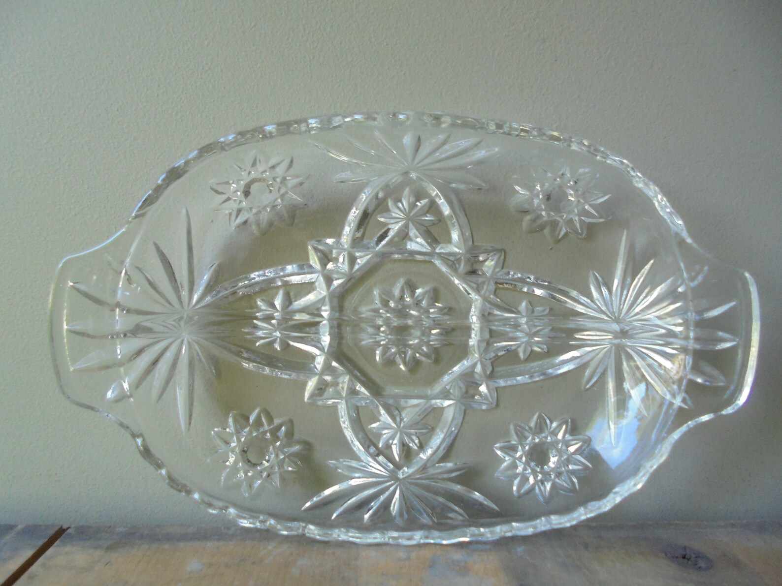 Clear Glass Relish Dish Small Divided Glass Bowl Vintage - Etsy
