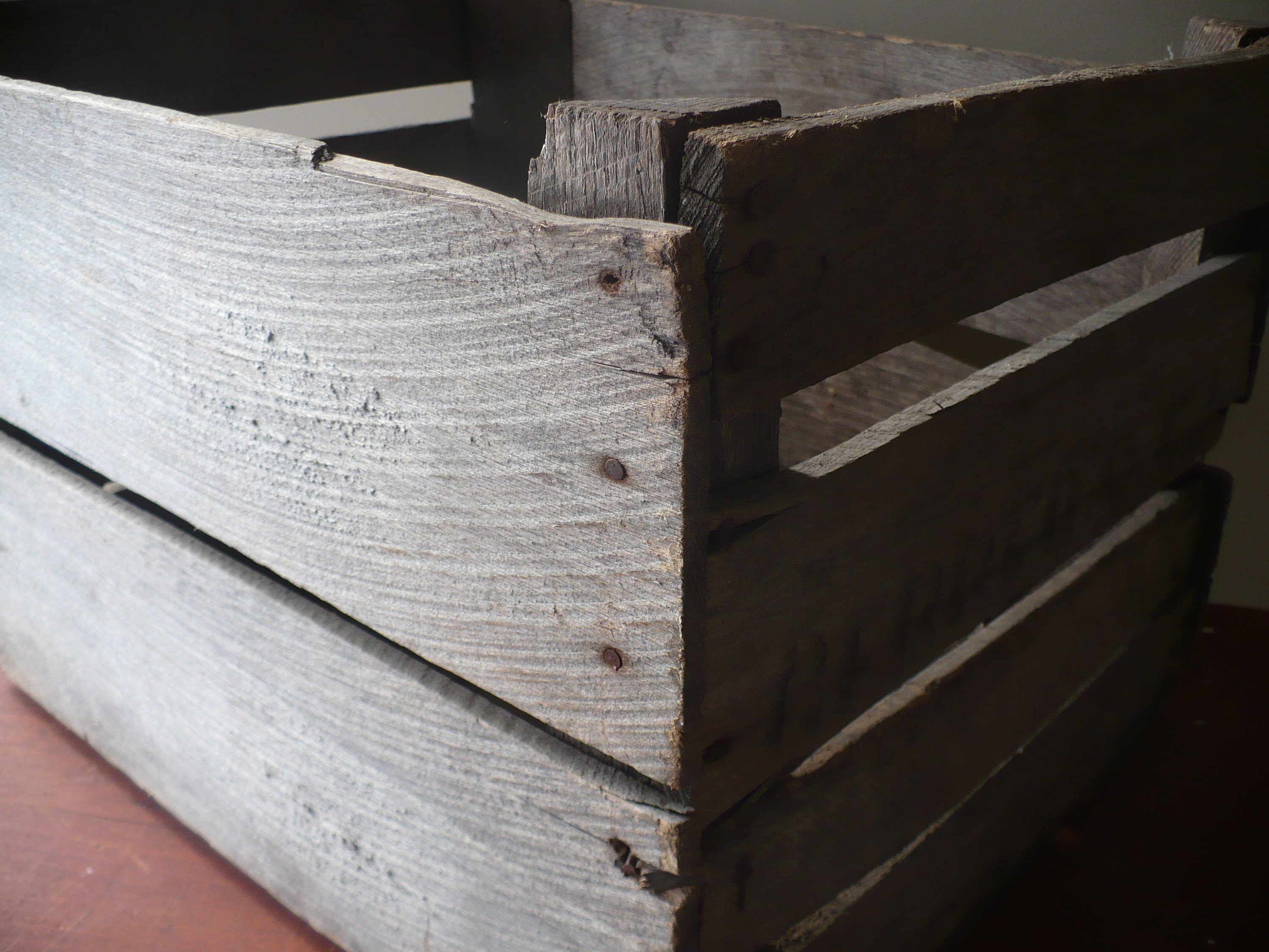 Caja de madera rústica papelera de almacenamiento de madera | Etsy