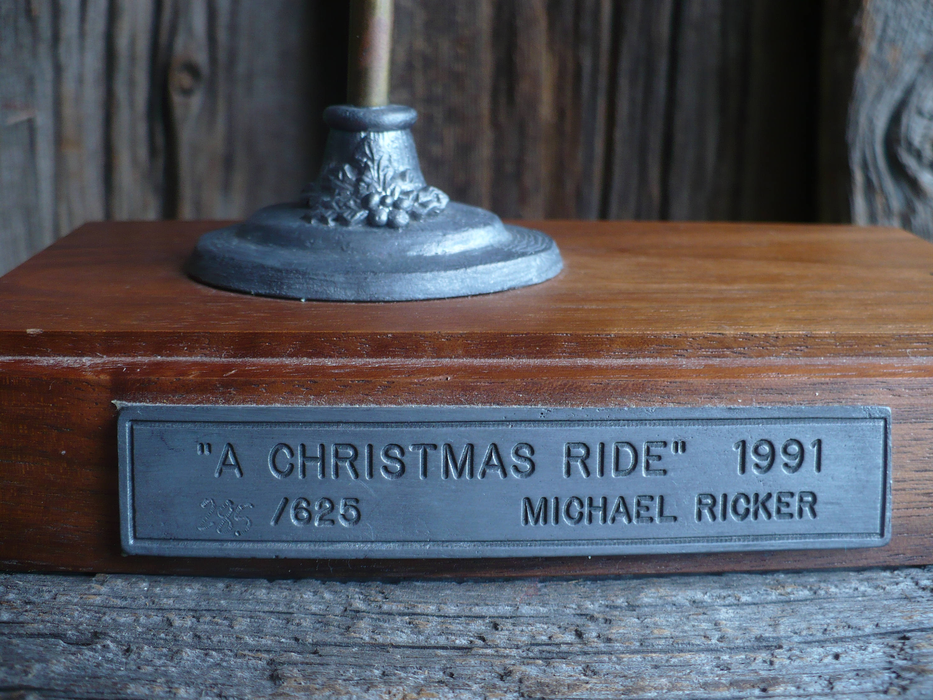 A Christmas Ride by Michael Ricker 1991 Pewter Sculpture Etsy