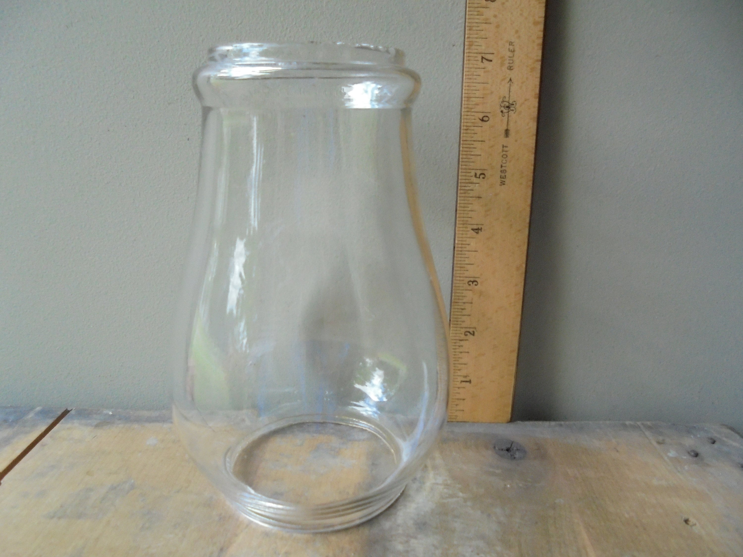 Vintage Glass Oil Lamp Chimney Clear Glass Light Cover Etsy