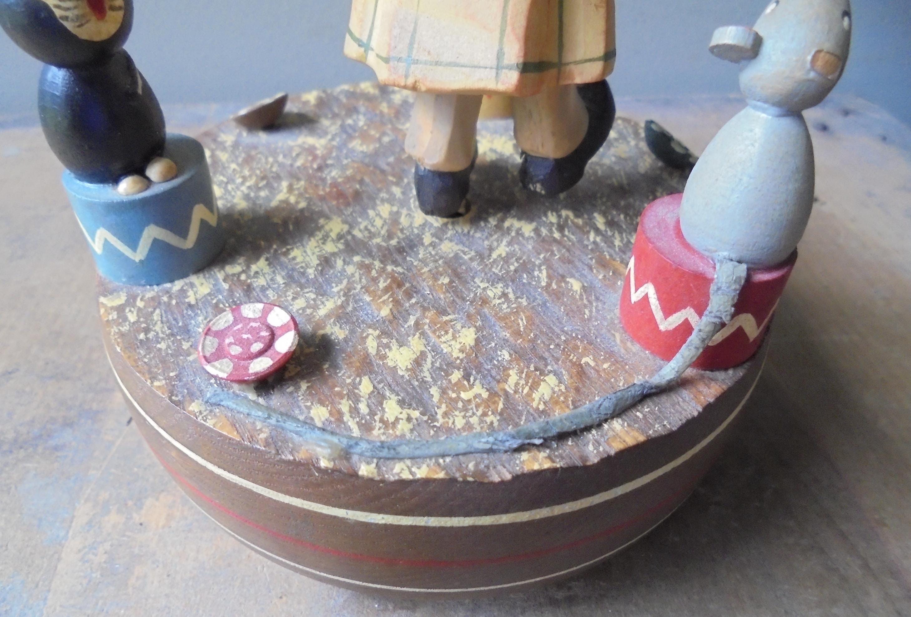 Vintage Reuge Music Box, Clown Playing Saxophone, When the Saints