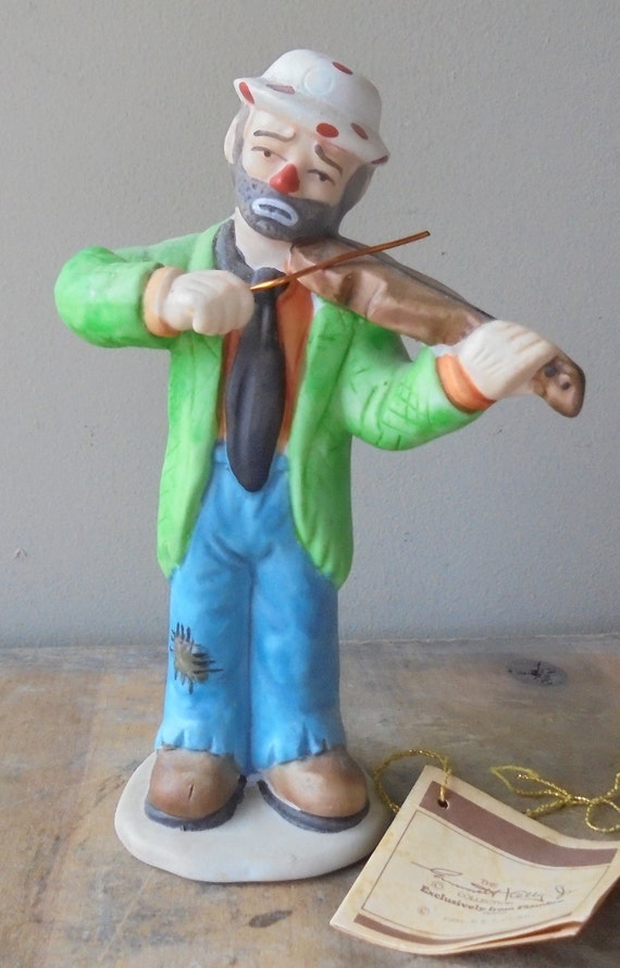 * christmas doll ୨୧ * シルクハットの煙突掃除の 男の子 Vintage Emmett Kelly Jr. Clown Figurine, Emmett Kelly Jr