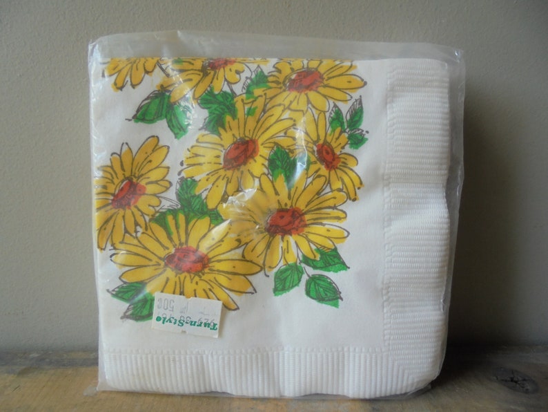Vintage Paper Napkins House of Paper Bright Daisies 3 Ply Etsy