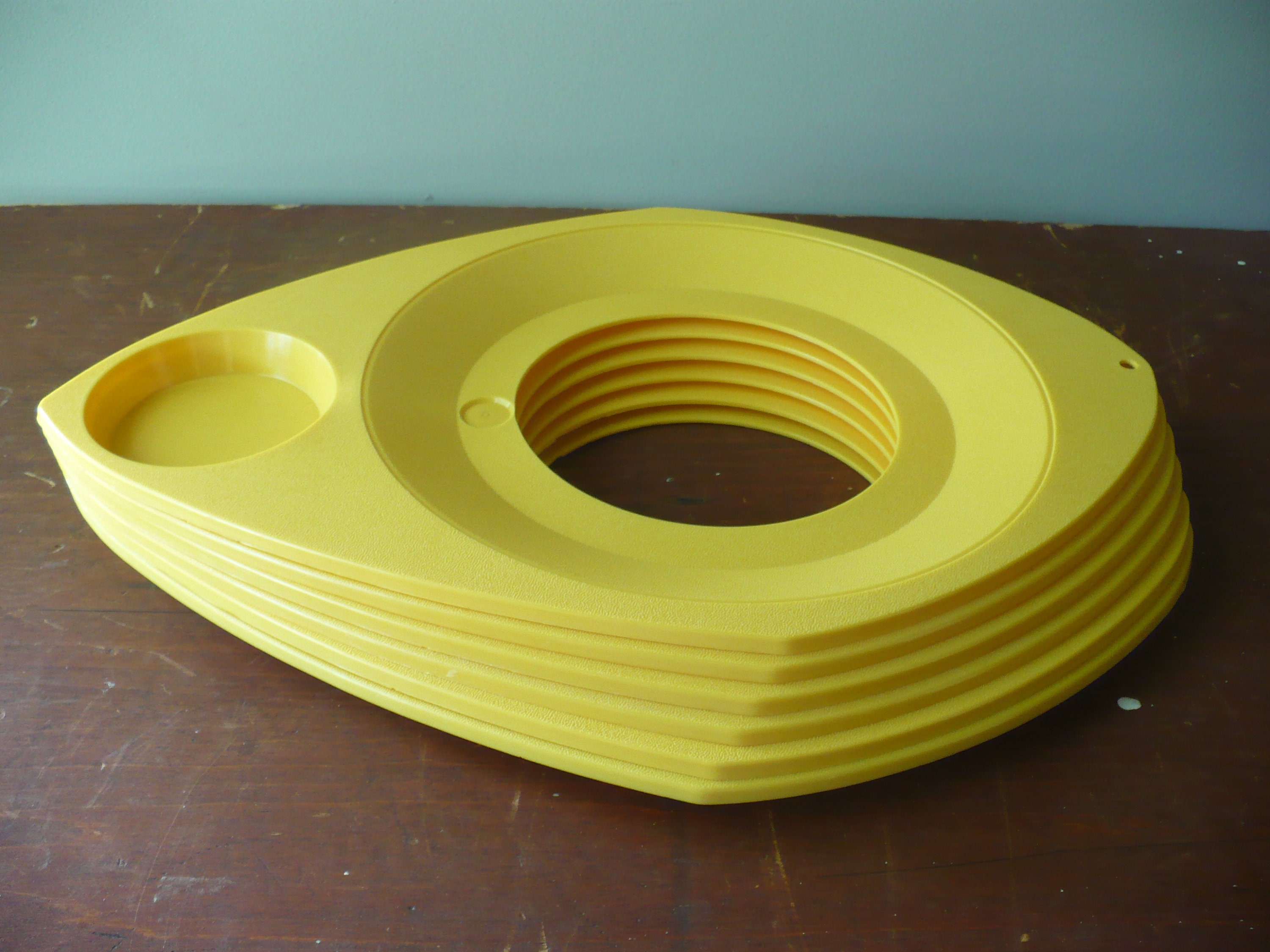 Yellow Plastic Paper Plate Holders Set of Six Vintage Food Etsy