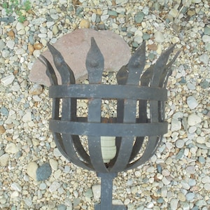 Medieval Wall Sconce Torch, Vintage Electric Wall Sconce, Wrought Iron Light, Halloween Lighting, TheEarlyBirdFinds