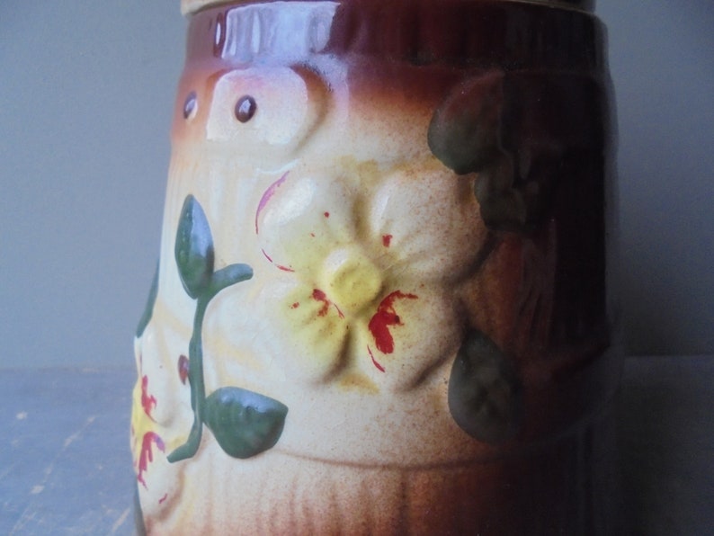 Butter Churn Cookie Jar With Flowers Vintage Kitchen Cookie - Etsy