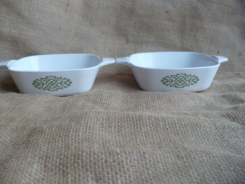 Vintage CorningWare Shell Oil Green Macrame Pattern Cookware Etsy