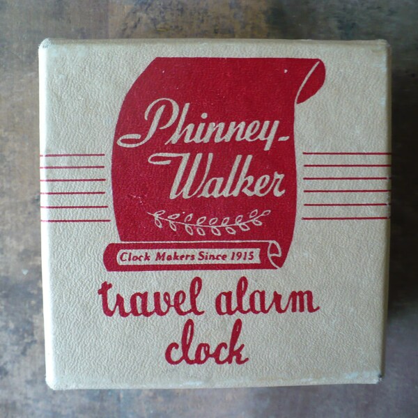 Phinney Walker Travel Alarm Clock Box, Vintage Clock Packaging, Presentation Box, TheEarlyBirdFinds