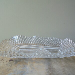 Vintage Textured Glass Relish Tray, Glass Relish Bowl with Wavy Edges, Vintage Entertaining Glass Serving Tray, TheEarlyBirdFinds