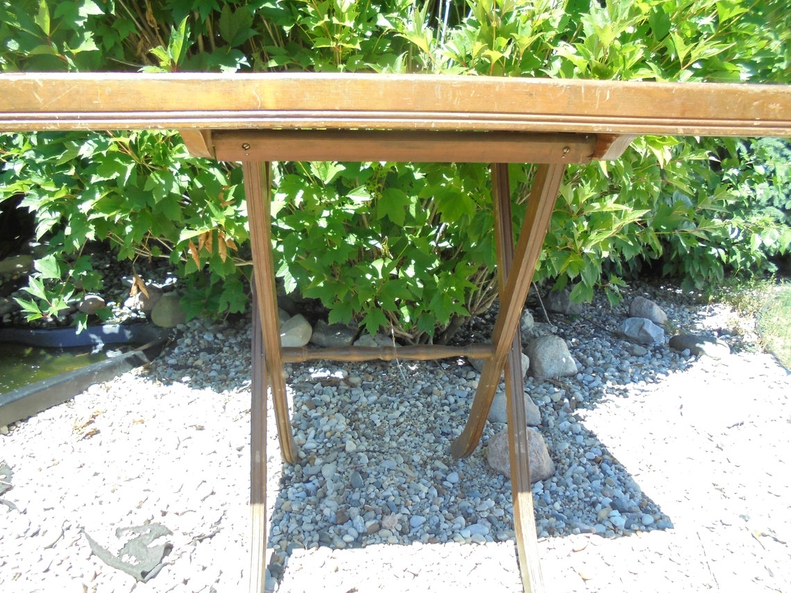 Vintage Wood Folding Table Antique Folding Card Table Table Etsy