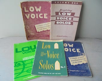 Low Voices Music Book Series, Vintage Sheet Music for Baritone and Alto Soloists, Vintage Singspiration Book Series, TheEarlyBirdFinds