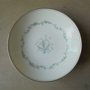 Vintage Noritake Chaumont China Dessert Bowl, White Plate with Blue Flowers, Vintage Formal China Dinnerware, TheEarlyBirdFinds