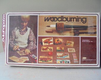 Vintage Woodburning Set American Toy & Furniture Co., Vintage Art of Woodburning, TheEarlyBirdFinds