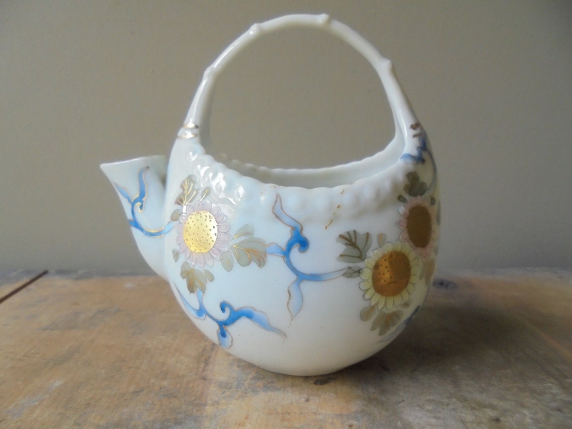 Vintage Small Decorative Teapot Pink and Yellow Floral Etsy