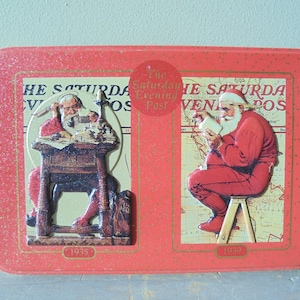 Stare karty do gry Norman Rockwell Nostalgic, stare pudełko na karty Norman Rockwell Tin Case na Boże Narodzenie, dwie kompletne talie kart, TheEarlyBirdfFinds