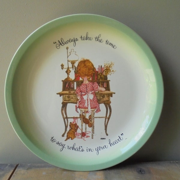 Collectible Holly Hobbie Plate, Vintage Display Plate, Holly Hobbie Collector's Edition China, Wire Wall Plate Hanger, TheEarlyBirdFinds