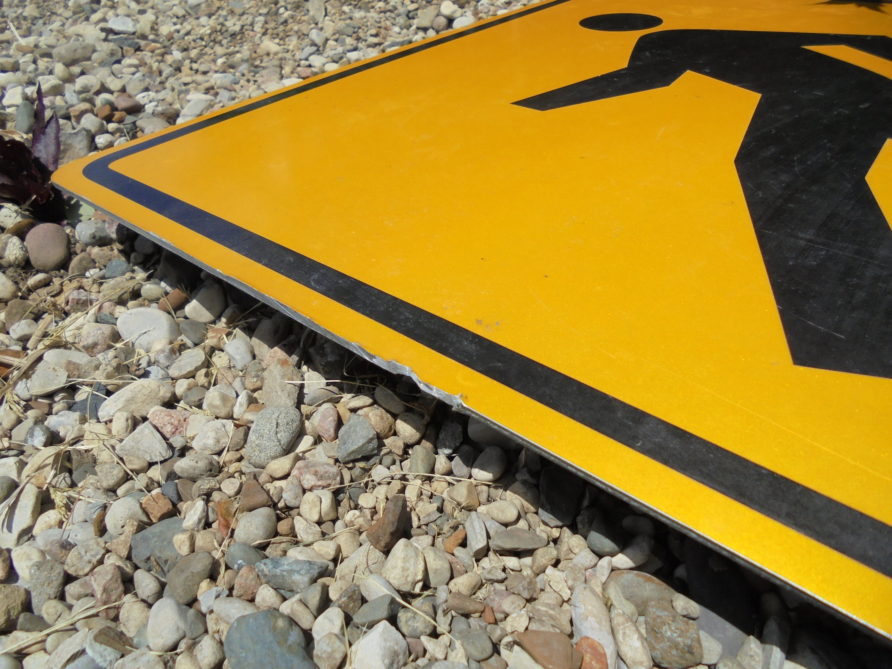 Authentic Vintage Metal Retired Yellow School Crossing Pedestrian