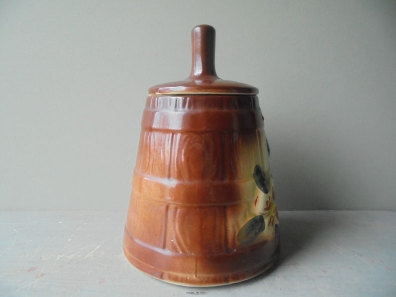 Butter Churn Cookie Jar With Flowers Vintage Kitchen Cookie - Etsy