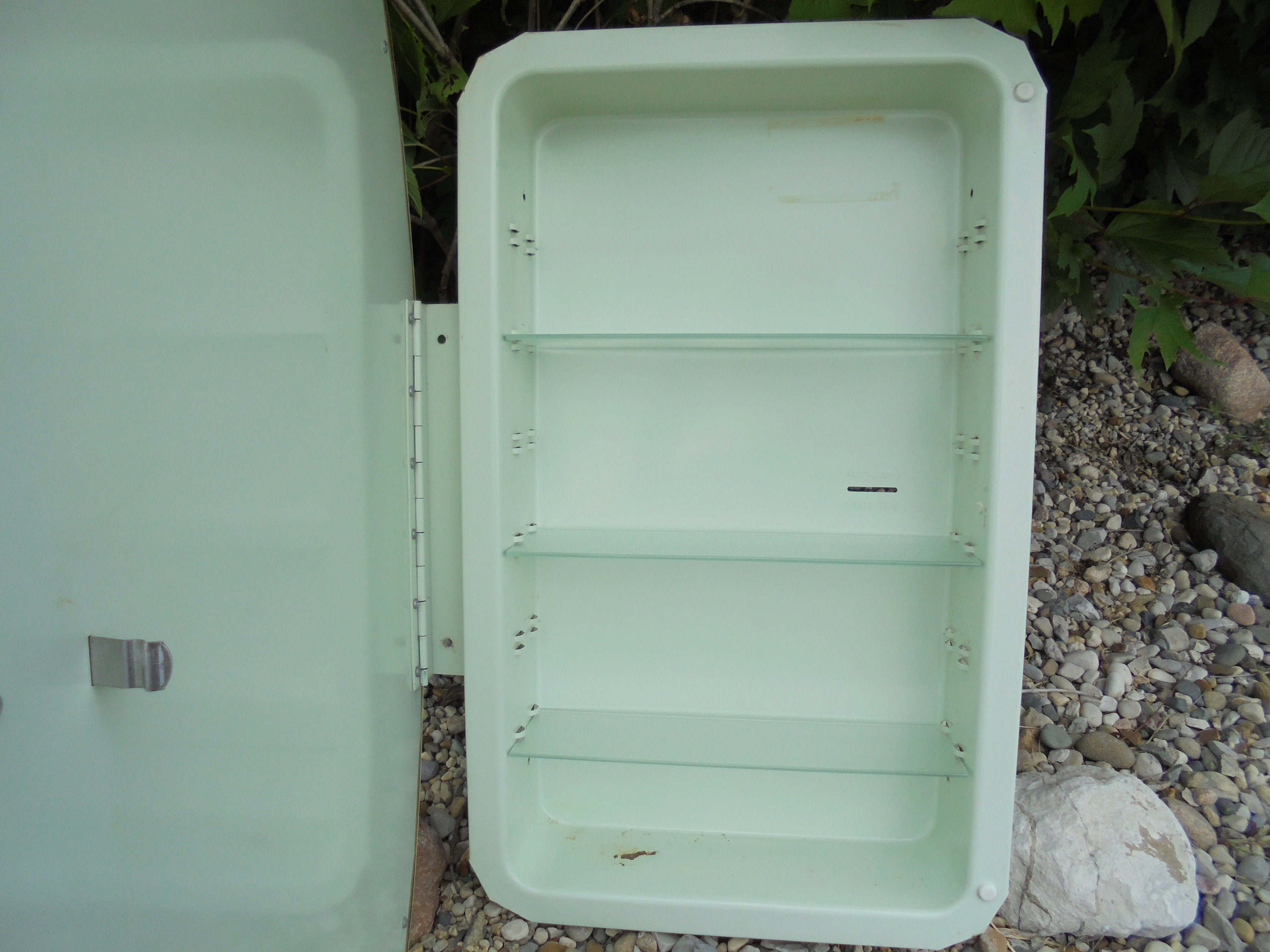 Vintage Recessed Medicine With Oval Mirror Etsy