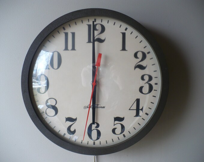 Vintage Seth Thomas Electric Clock Analog Wall Clock Large Etsy