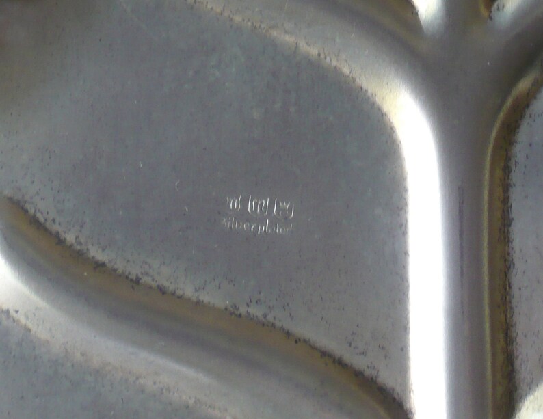 Silver Plated Serving Tray with Feet Vintage Well and Tree Etsy