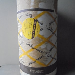 Vintage WM J. Stange Co. Contenitore di condimento, una scatola rotonda di prodotti Stange, contenitore per condimento per frutta speziata, TheEarlyBirdFinds