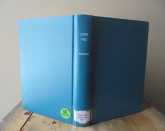 Living Free The Story of Elsa and Her Cubs by Joy Adamson, Vintage Blue Hardcover Library Book, TheEarlyBirdFinds