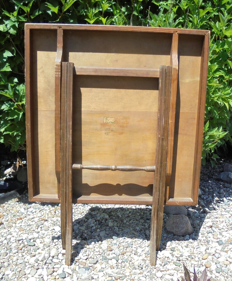 Vintage Wood Folding Table Antique Folding Card Table Table Etsy