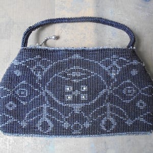 Vintage Schwarze Perlen Handtasche, Perlen Clutch, Schwarze Geldbörse Made In Czechoslovakia, TheEarlyBirdFinds