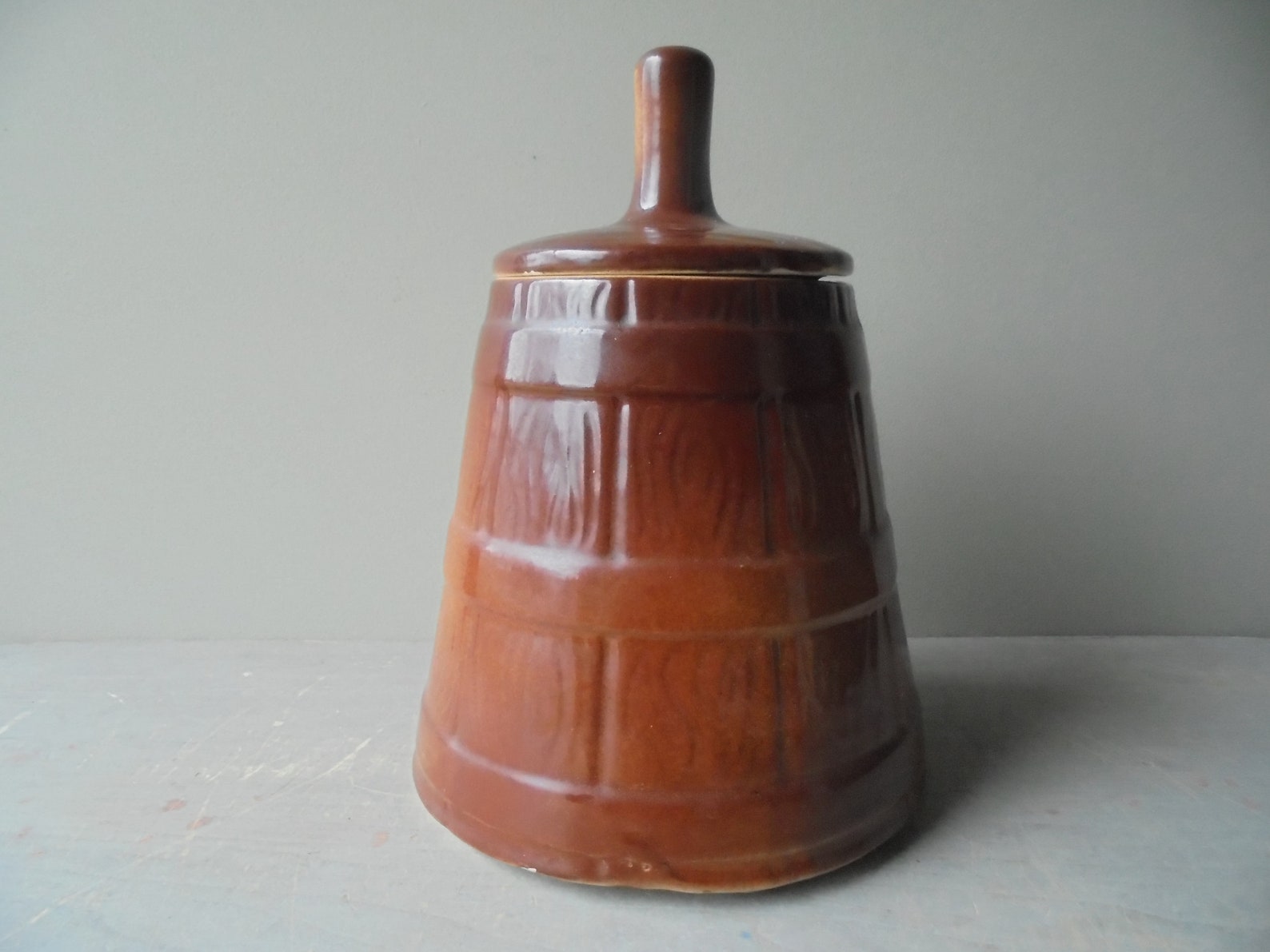 Butter Churn Cookie Jar With Flowers Vintage Kitchen Cookie - Etsy