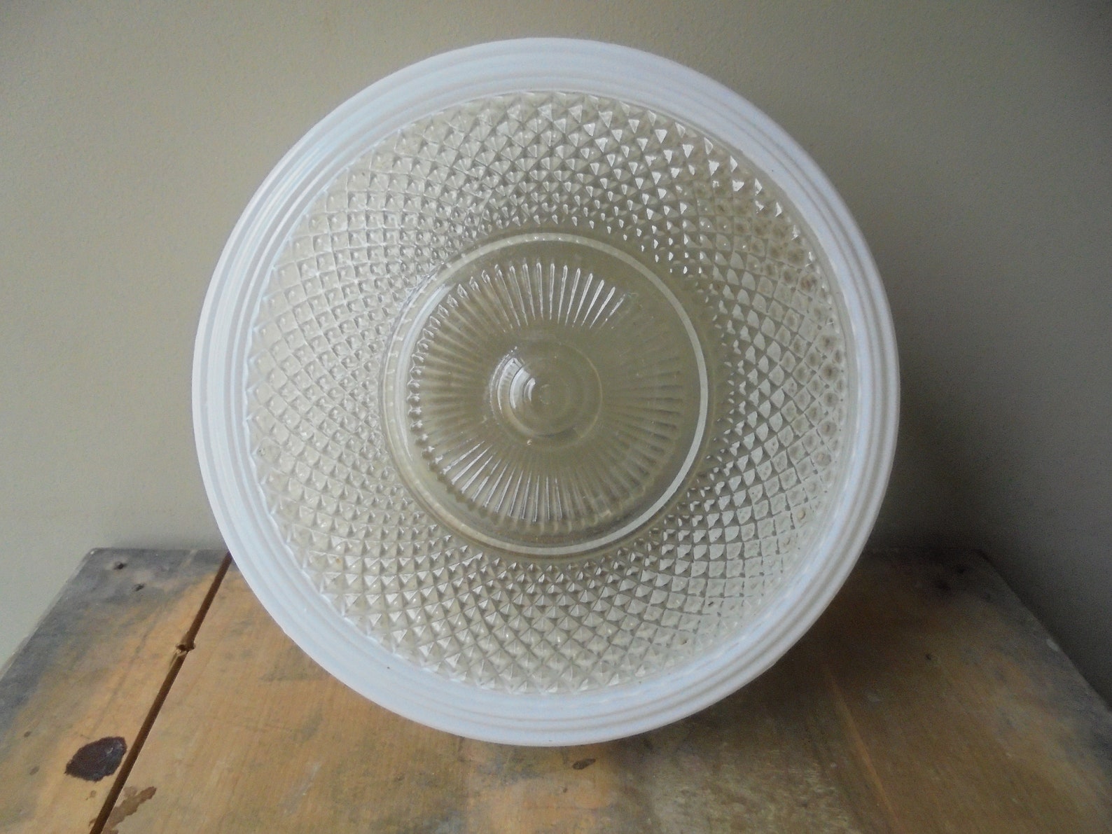 Vintage Frosted Glass Light Cover Textured Glass Ceiling Etsy