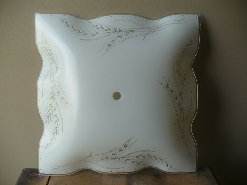Frosted Glass Ceiling Light Fixture Shade Vintage Ruffle Edge Theearlybirdfinds