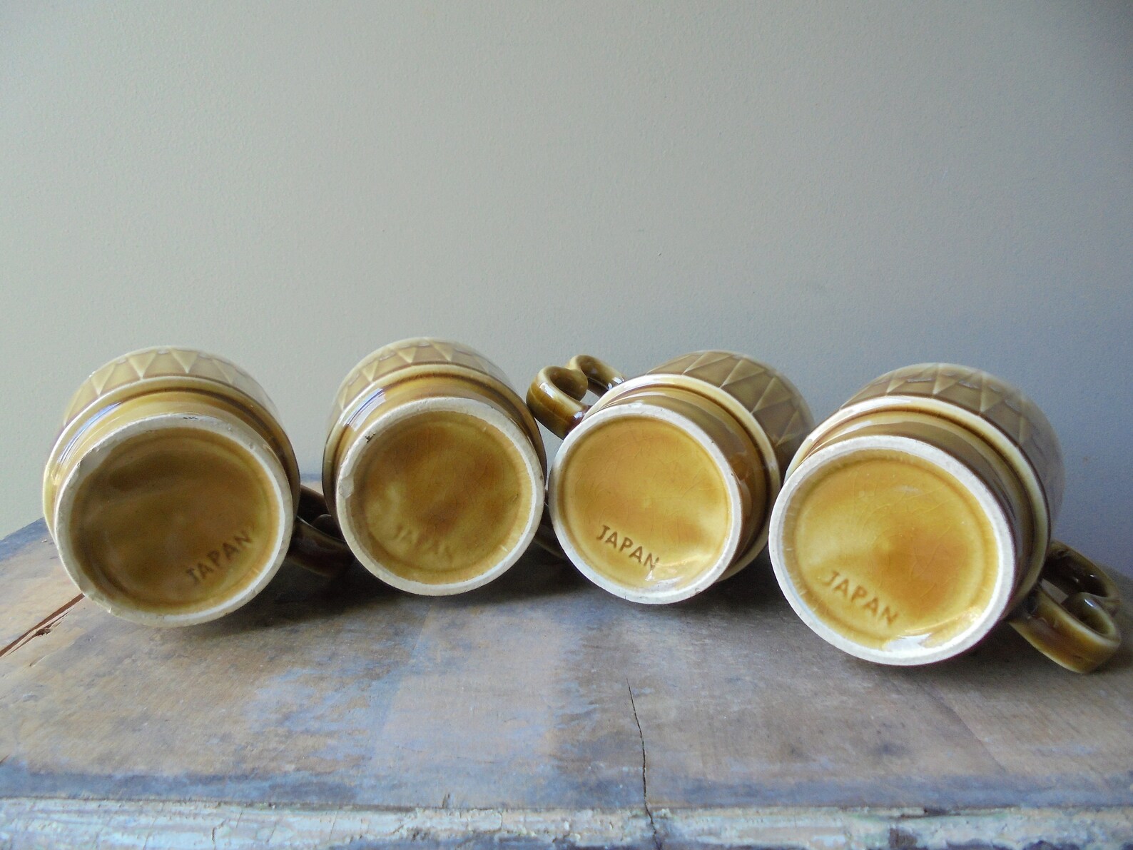 Vintage Mustard Yellow Coffee Mug Yellow Stackable Coffee Etsy