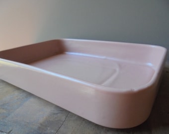 Vintage Abingdon Pink Rectangle Dish, Abingdon U.S.A. Pottery 9701, Pink Pottery Dish