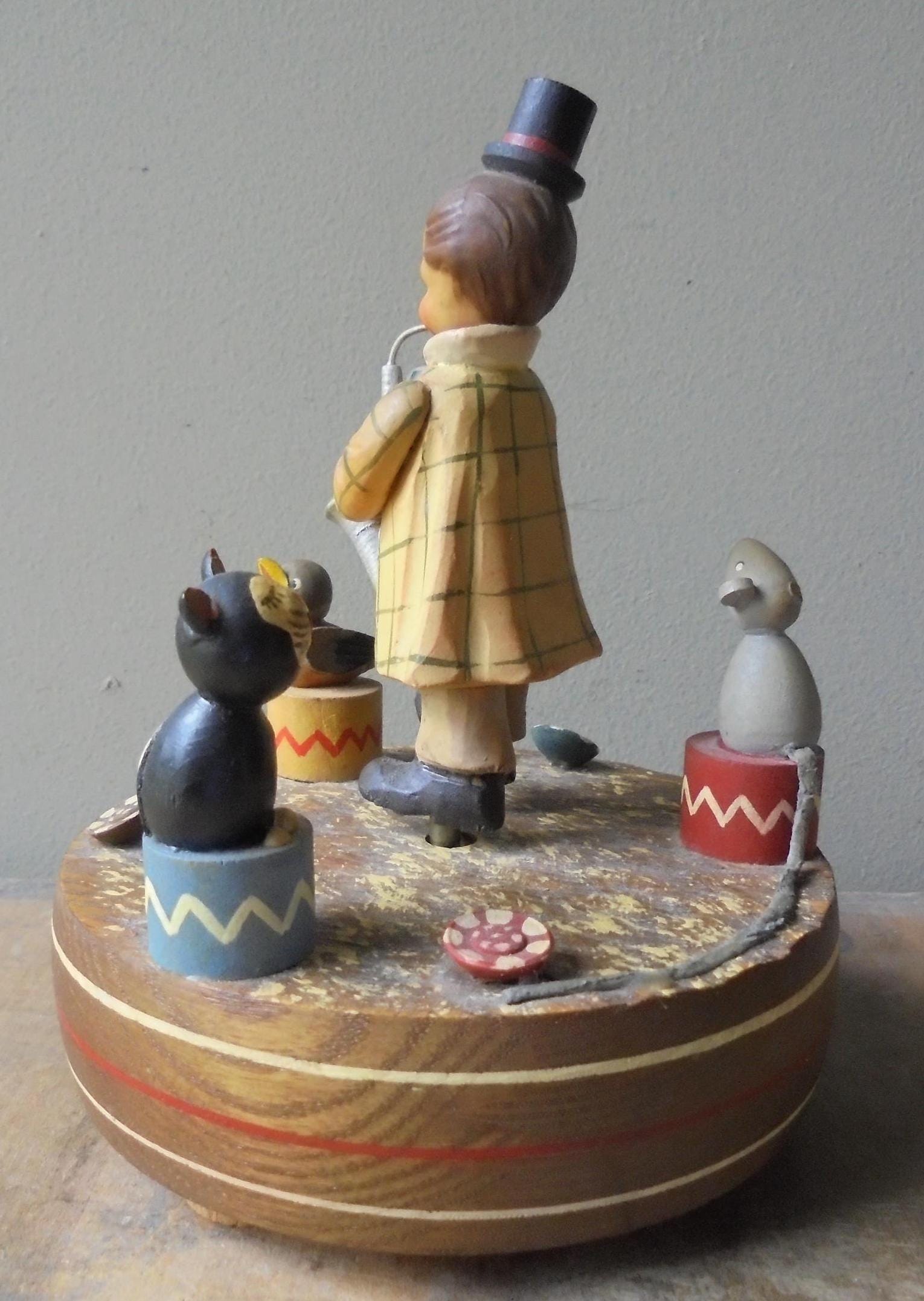 Vintage Reuge Music Box, Clown Playing Saxophone, When the Saints