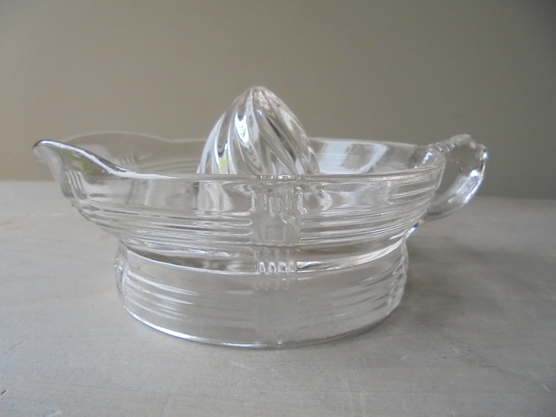 Vintage Glass Hand Juicer Juicer With Finger Loop Handle Etsy