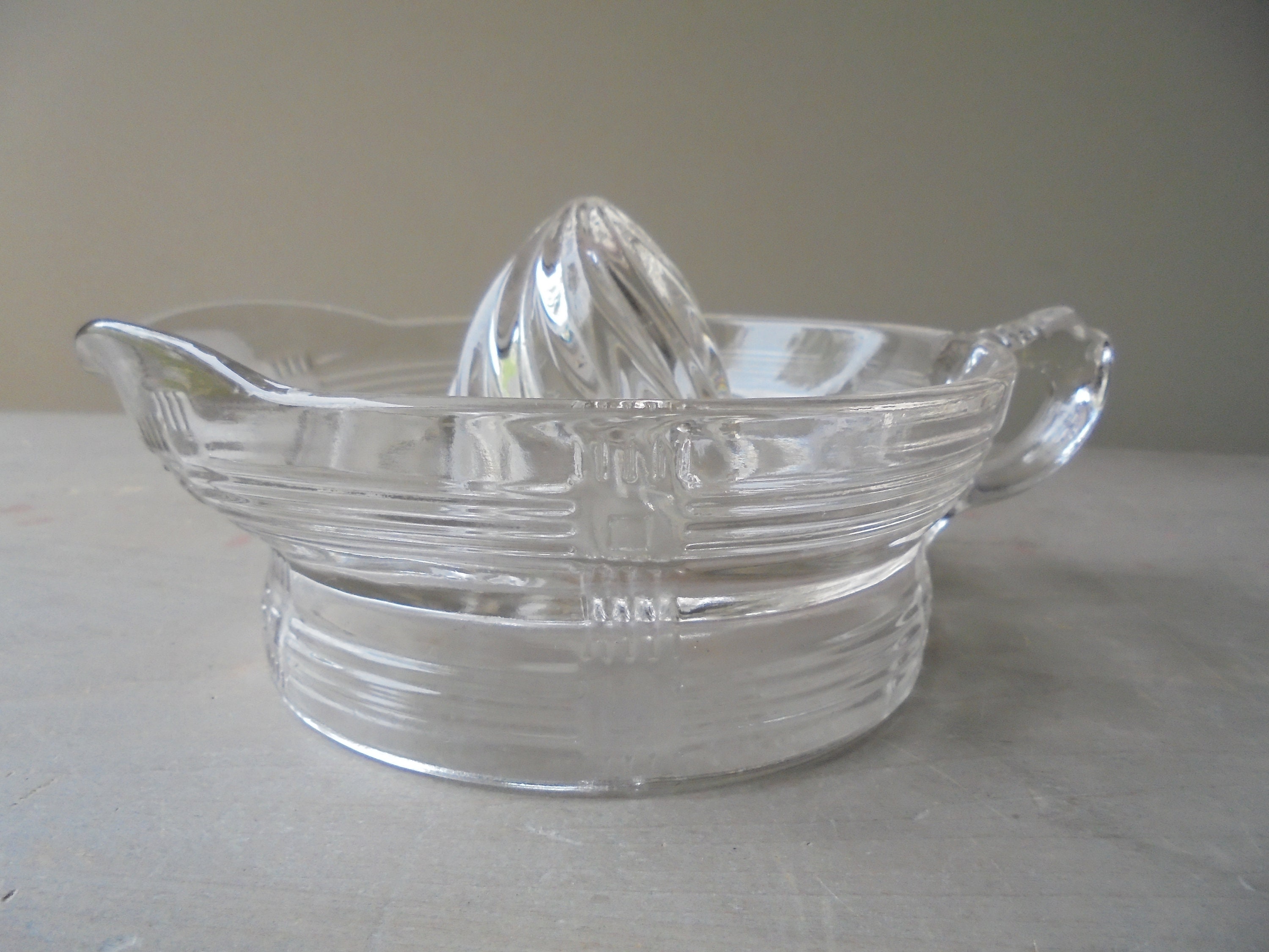 Vintage Glass Hand Juicer Juicer With Finger Loop Handle Etsy