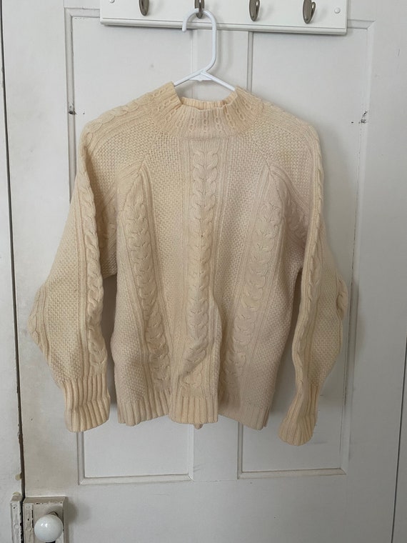 Veste Cardigan Zado Vintage – Pull En Acrylique Blanc, Taille M, état Impeccable
