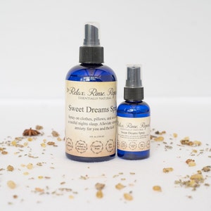 Sleep Spray Sweet Dreams Essential Oils Pillow Mist Sleep Aid Lavender Chamomile Calming Relaxing Spray Natural Vegan Natural Organic