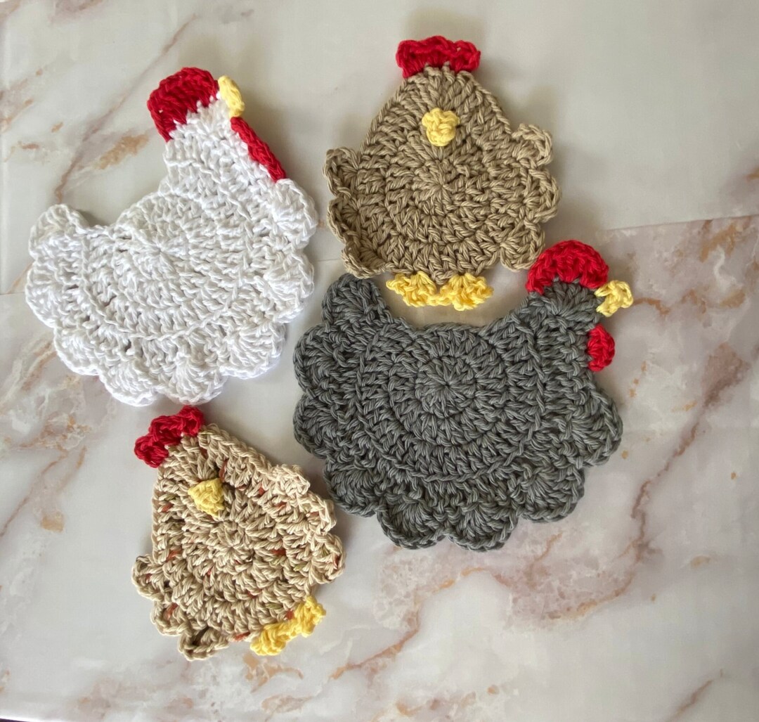Chicken Drink Coasters, Whimsical Country Farmhouse Theme Coasters ...