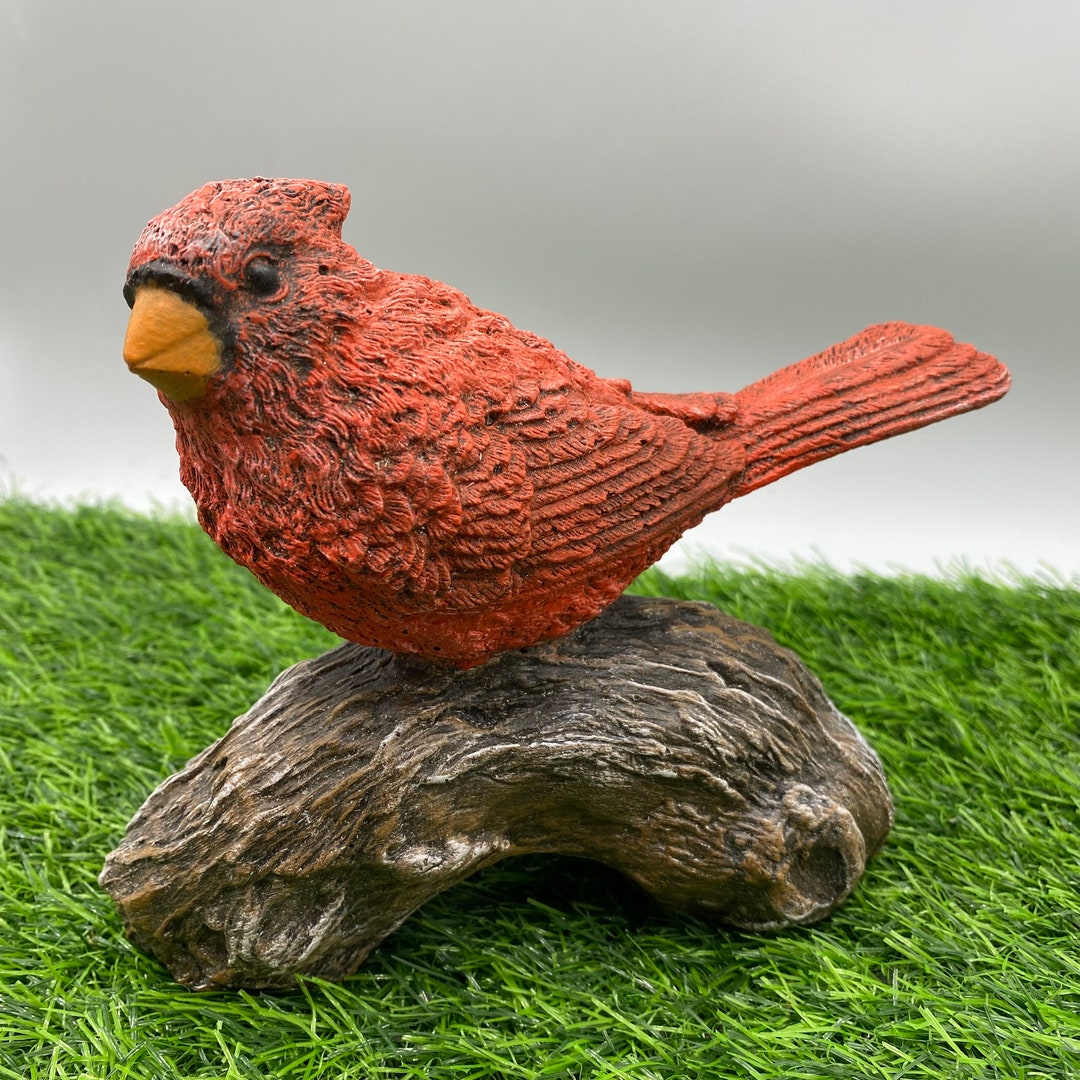 Cardinal Statue Cardinal Garden Statue Bird Figurine Bird Etsy