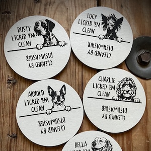 Dishwasher Magnet, Dog Licked ‘Em Clean, Cat Licked ‘Em Clean, Personalized Dog, Personalized Cat